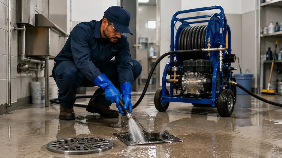 Floor Drain Hydro Jet Cleaning in Tecopa