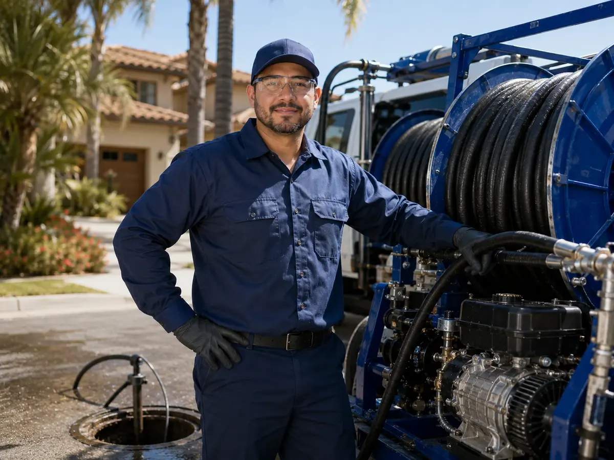 Hydro jet sewer cleaning in Tecopa