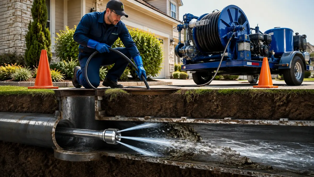 Main Sewer Line Hydro Jet Cleaning in Tecopa