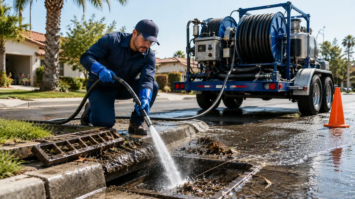 Storm Drain Hydro Jet Cleaning in Tecopa